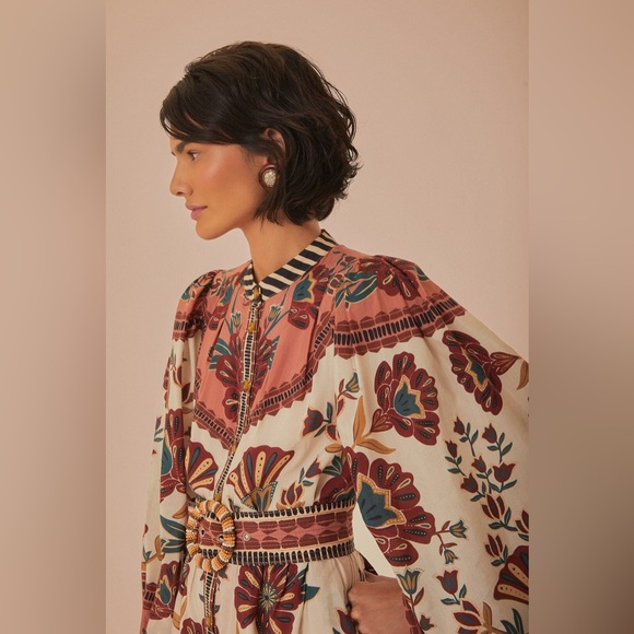 Farm Rio Cream Riad Mini Dress - Picture 3 of 5